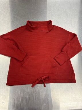 Grace & Lace Burnt Orange Funnel Neck Tie-Hem Sweater Women’s M
